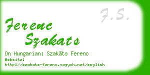 ferenc szakats business card